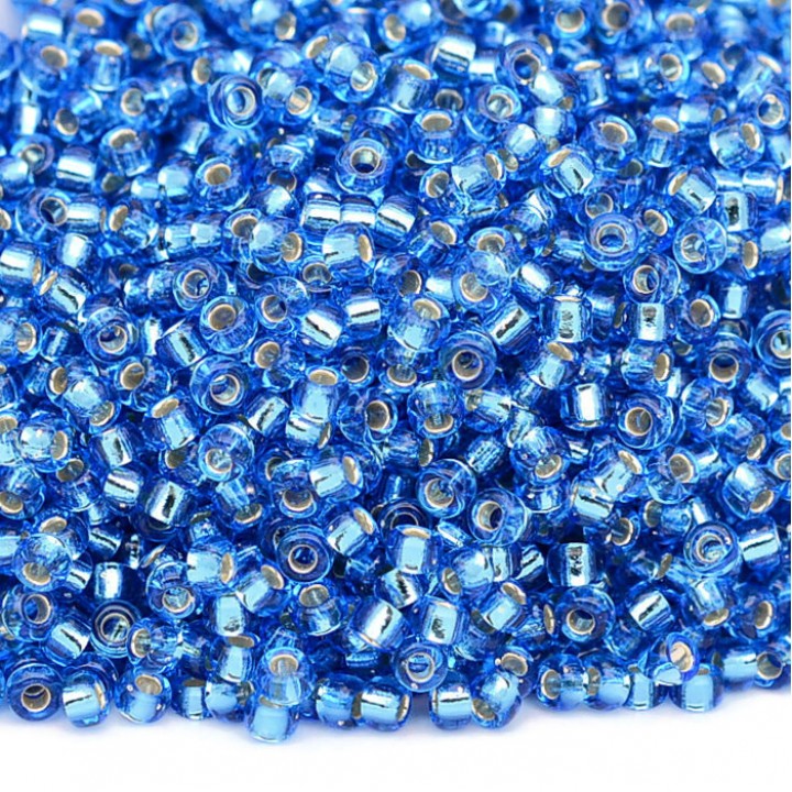 Бисер круглый 0019 11/0 Silver Lined Sapphire, 5 грамм