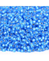 Бисер круглый 0019F 11/0 Matte Silver Lined Sapphire, 5 грамм