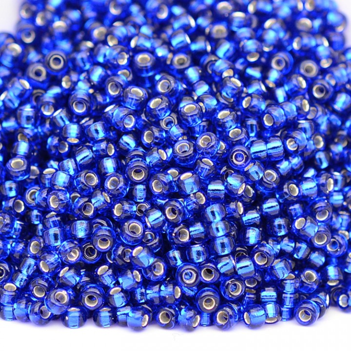 Rocalla Miyuki 0020 11/0 Silver Lined Cobalt, 5 gramos