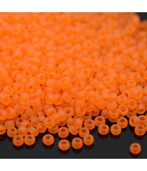 Бисер круглый 0138F 11/0 Matte Transparent Orange, 5 грамм