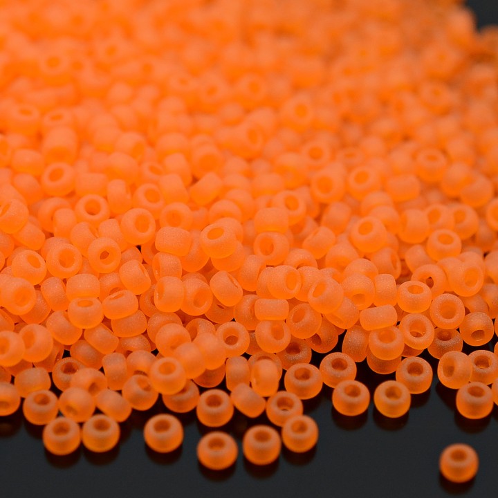 Бисер круглый 0138F 11/0 Matte Transparent Orange, 5 грамм