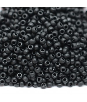 Round seed beads 0401SF 11/0 Semi-Matte Black, 5 grams