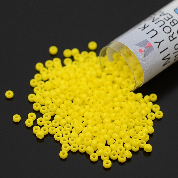 Round beads 0404 11/0 Opaque Yellow, tube 8.5 grams
