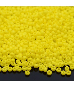 Round Miyuki beads 0404 11/0 Opaque Yellow, 5 grams