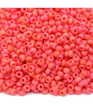 Beads round 0407FR 11/0 Matte Opaque Red Vermillion AB, 5 grams