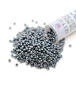 Round beads 0451 11/0 Gunmetal, tube 8.5 grams