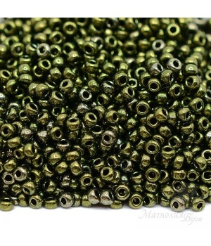 Round beads 0459 11/0 Metallic Olive, 5 grams