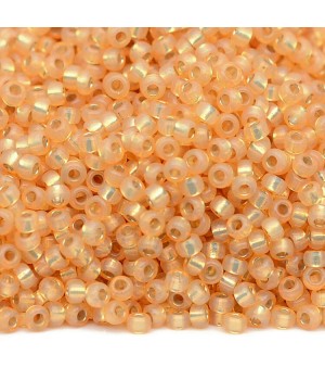 Round seed beads 0552 11/0 Light Yellow-Orange S/L Alabaster, 5 grams