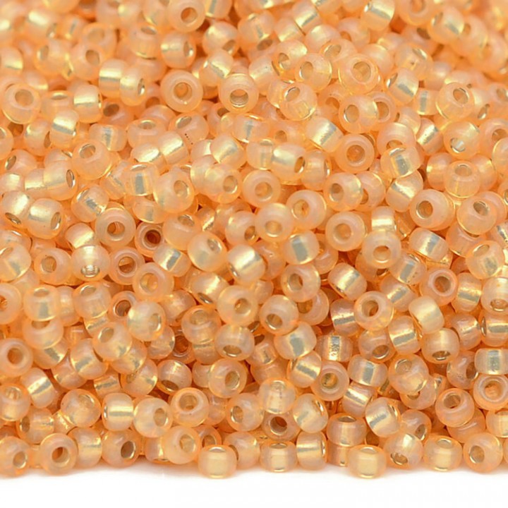 Round seed beads 0552 11/0 Light Yellow-Orange S/L Alabaster, 5 grams