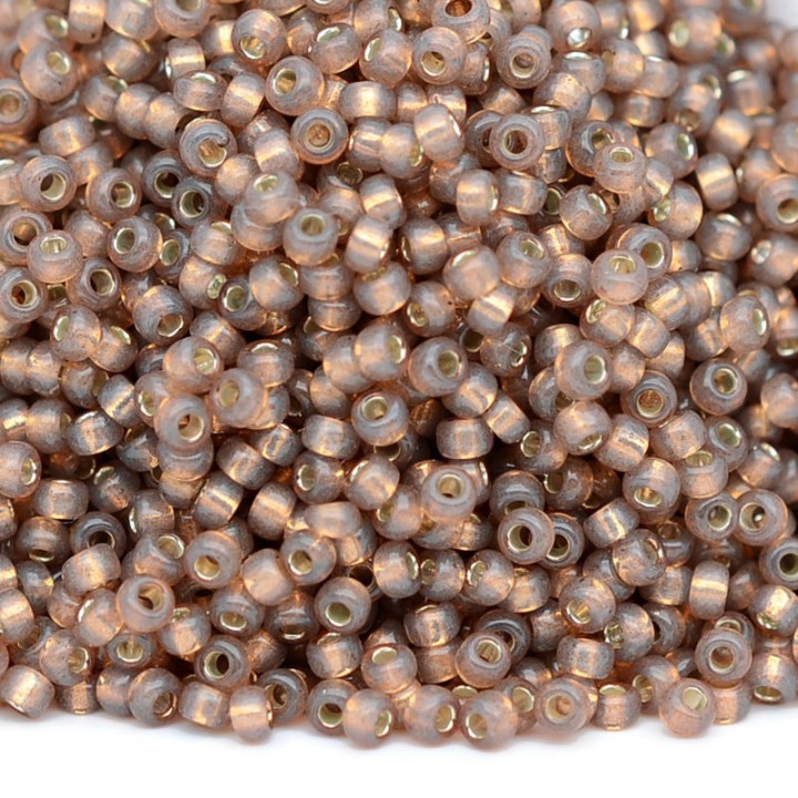 Бисер круглый 0641 11/0  S/L Bronze Alabaster, 5 грамм