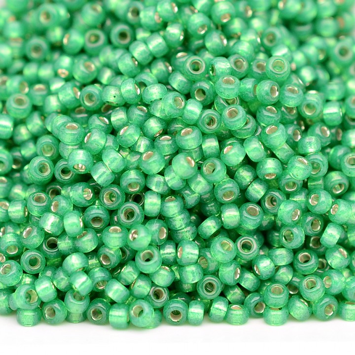 Бисер круглый 0646 11/0  S/L Green Alabaster, 5 грамм