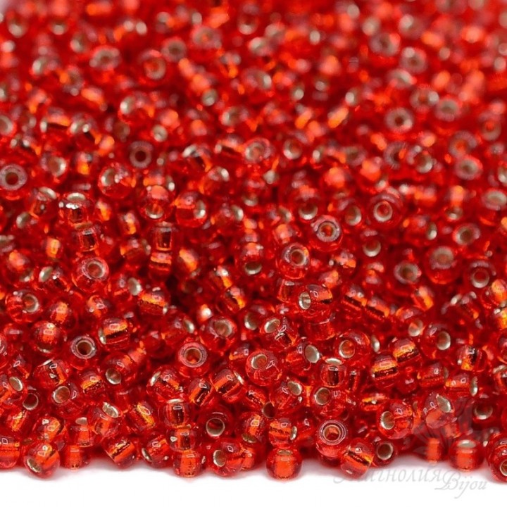 Beads round 0010 11/0 S/L Red, 5 grams