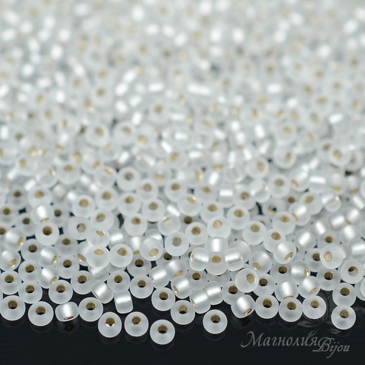 Beads round 1901 11/0 Semi-matte S/L Crystal, 5 grams