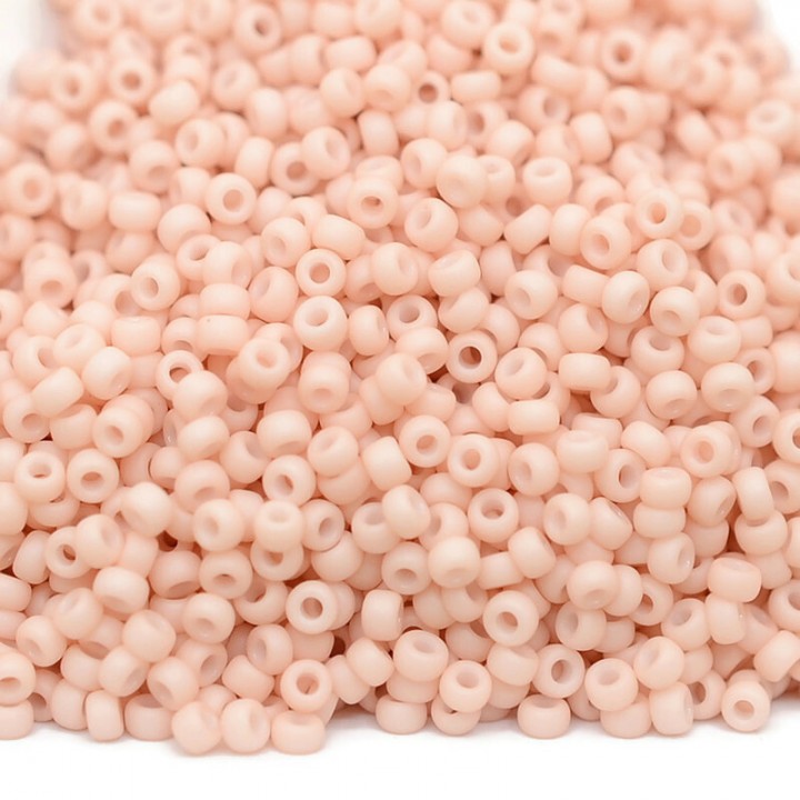 Round beads 2023 11/0 Fancy Frosted Light Peach, tube 8.5 grams