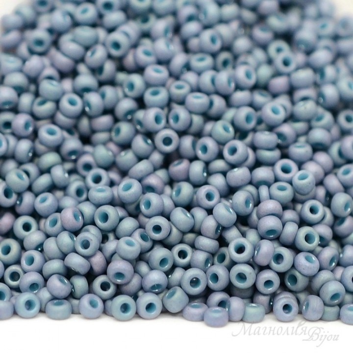 Beads round 2030 11/0 Fancy Frosted Pale Blue Lilac, 5 grams