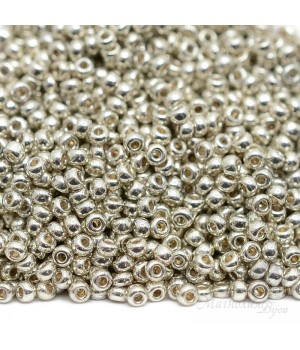 Round beads 4201 11/0 Duracoat Galvanized Silver, 5 grams