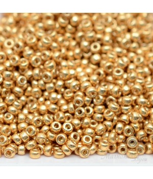 Round beads 4202 11/0 Duracoat Galvanized Gold, 5 grams