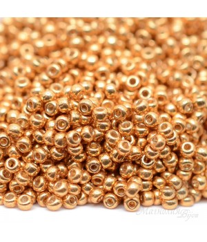 Beads round 4203 11/0 Duracoat Galvanized Yellow Gold, 5 grams