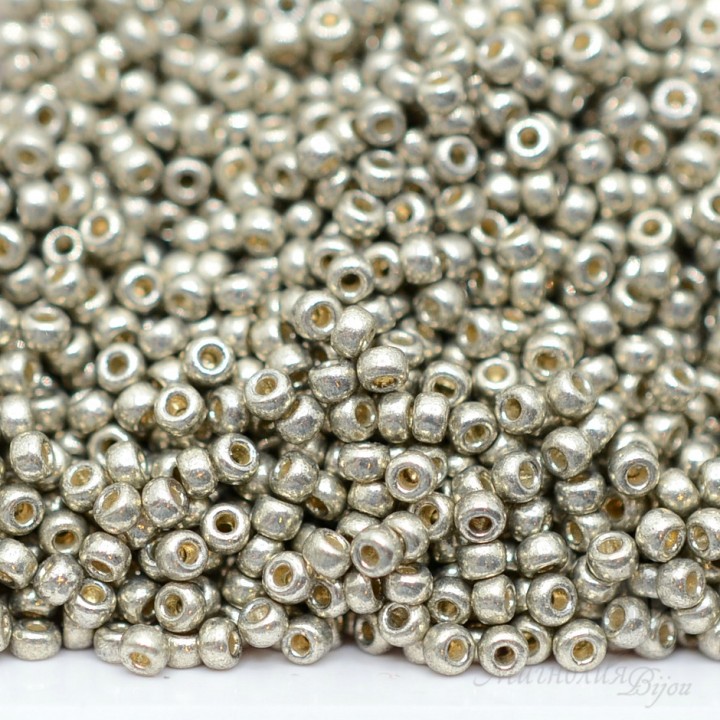 Beads round 4221 11/0 Duracoat Galvanized Light Smoky Pewter, 5 grams