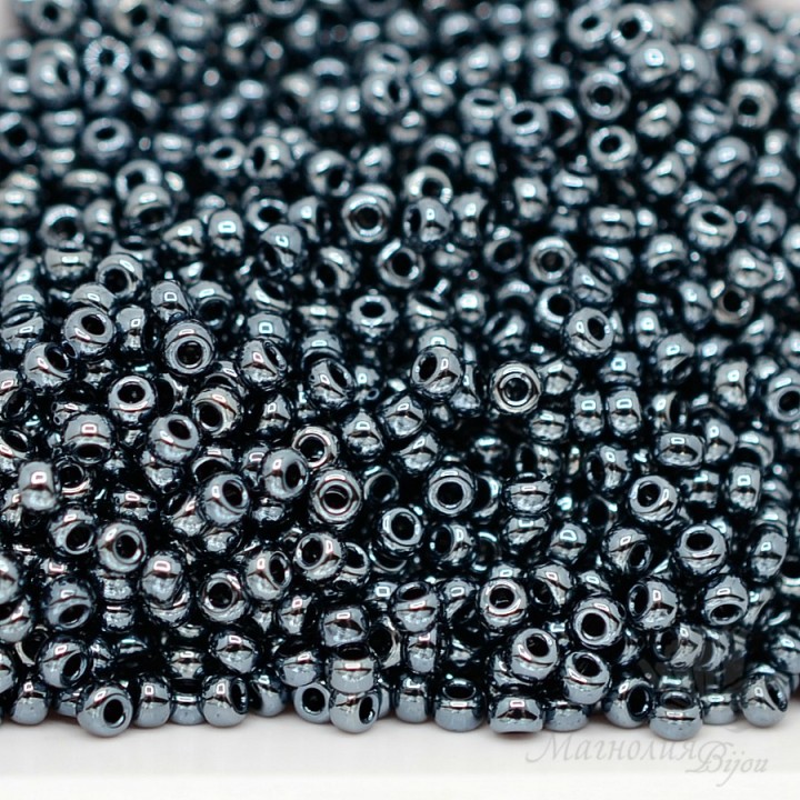 Beads round 0451 11/0 Gunmetal, 5 grams