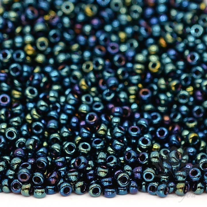 Beads round 0452 11/0 Metal Dark Blue Iris, 5 grams