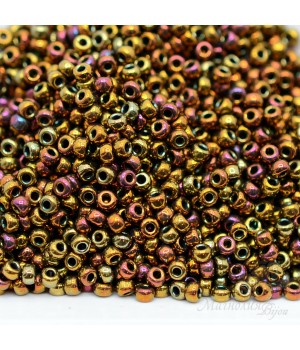 Round beads 0462 11/0 Metal Gold Iris, 5 grams