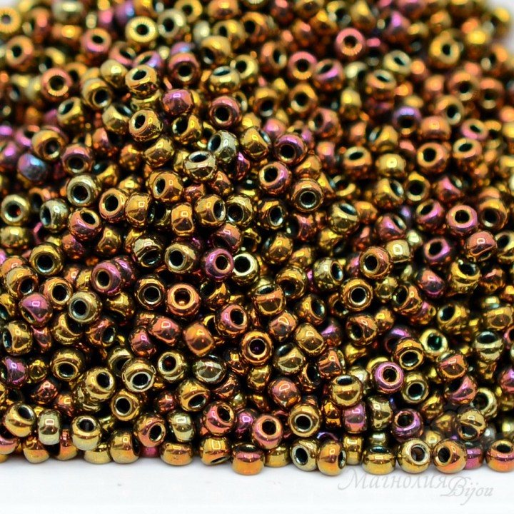 Round beads 0462 11/0 Metal Gold Iris, 5 grams