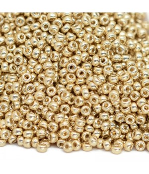 Round beads 5101 11/0 Duracoat Galvanized Pale Gold, 5 grams
