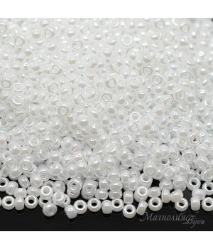 Round beads 0528 11/0 White Ceylon, 5 grams