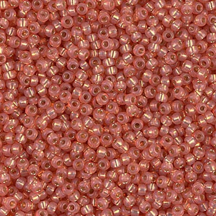 Round seed beads 0553 Dark Peach S/L Alabaster, 5 grams