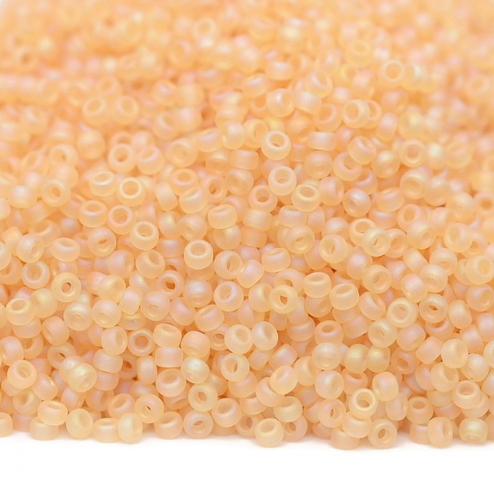 Round seed beads 0132FR 15/0 Matte Cantaloupe AB, 5 grams