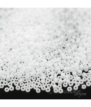 Round beads 0402F 15/0 Matte Opaque White, 5 grams