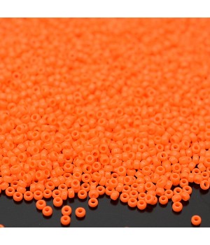 Round beads 0406 15/0 Opaque Orange, 5 grams