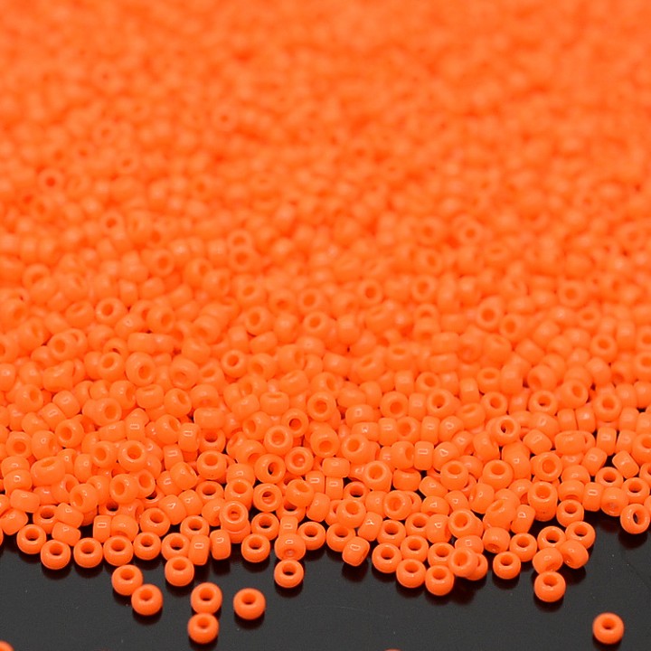 Round beads 0406 15/0 Opaque Orange, 5 grams