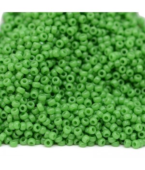 Beads round 0411 15/0 Opaque Pea Green, 5 grams