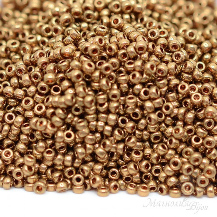 Round beads 0457L 15/0 Metallic Light Bronze, 5 grams