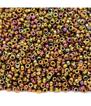 Бисер круглый 0462 15/0 Metalic Gold Iris, 5 грамм