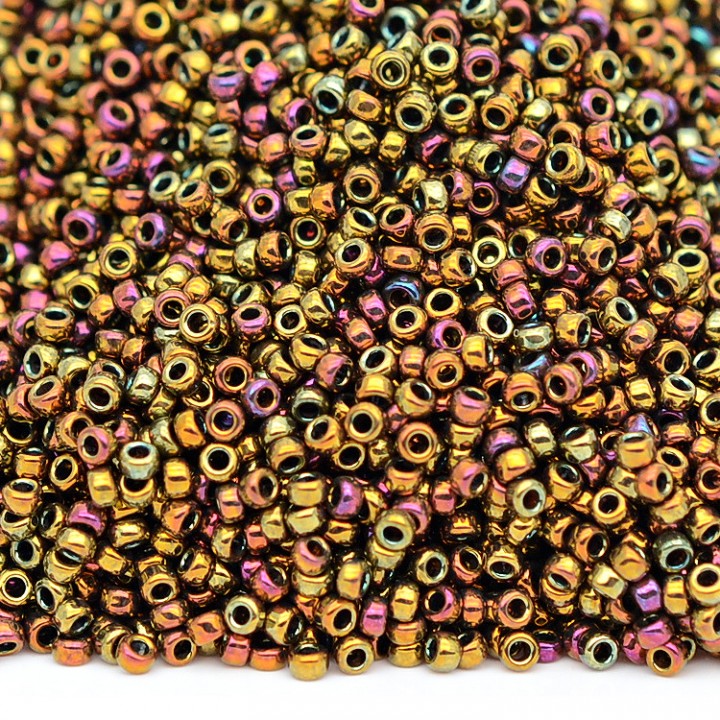 Бисер круглый 0462 15/0 Metalic Gold Iris, 5 грамм