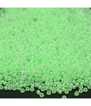 Round Luminescent Beads 1120 15/0 Luminous Mint Green, 5 grams
