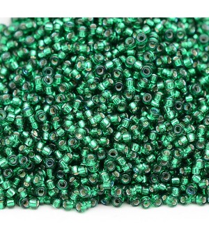 Round Miyuki beads 1422 15/0 S/l Emerald, 5 grams