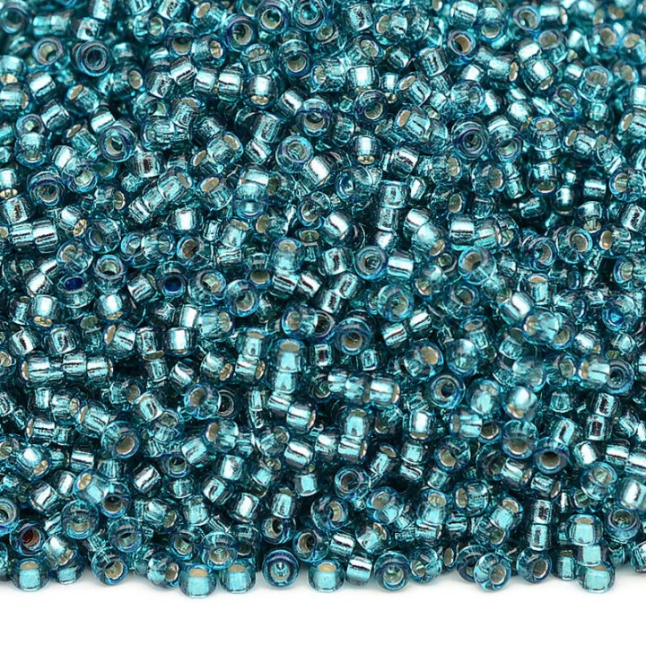 Round Miyuki beads 1424 15/0 S/l Teal, 5 grams