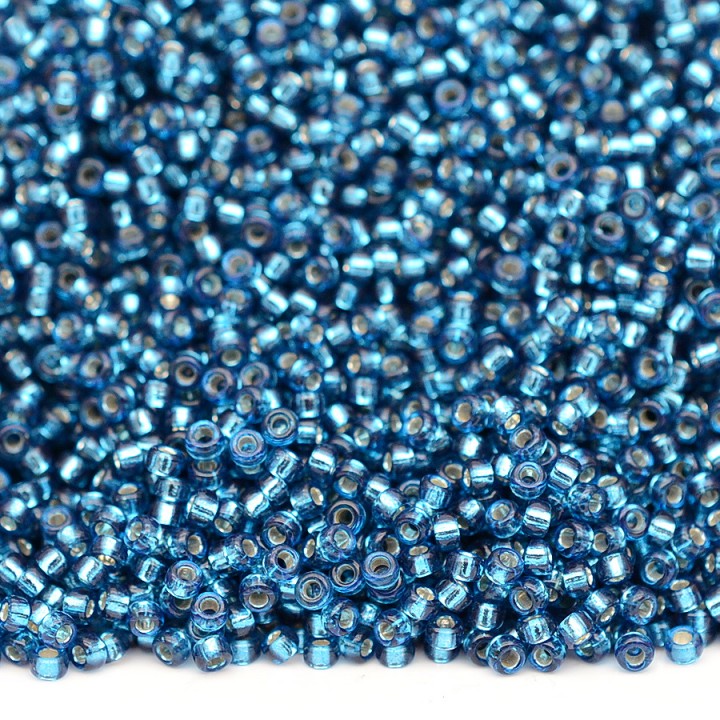 Round Miyuki beads 1425 15/0 S/l Blue Zircon, 5 grams