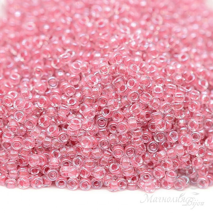 Beads round 1524 15/0 Sparkling Rose Lined Crystal, 5 grams