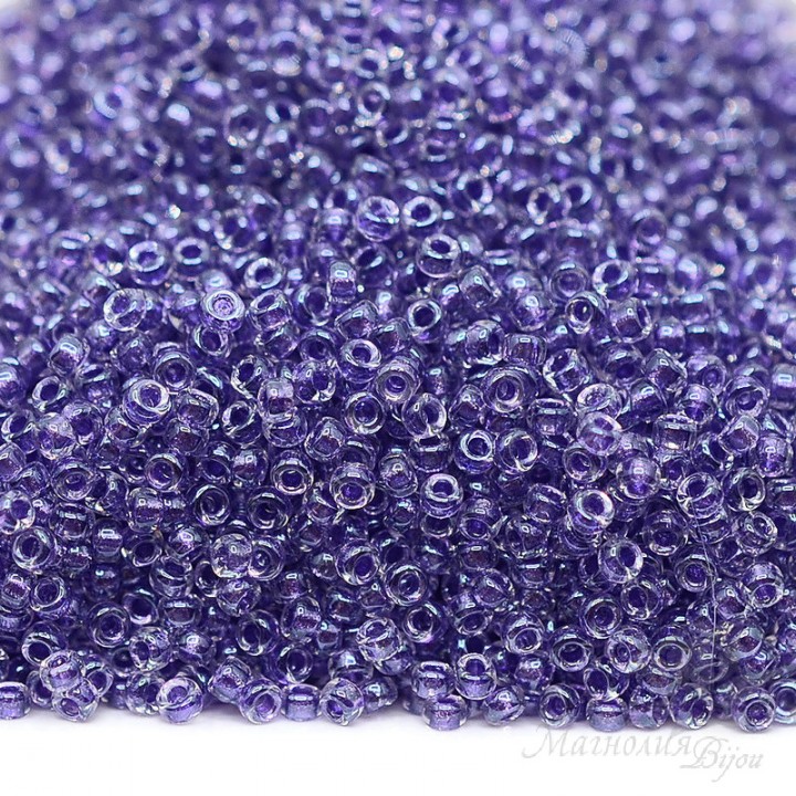 Бисер круглый 1531 15/0 Sparkling Purple Lined Crystal, 5 грамм