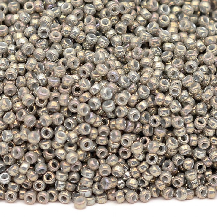 Round beads 1865 15/0 Galvanized Gray Luster, 5 grams