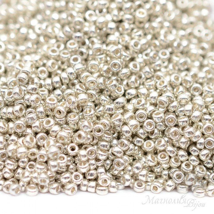 Round beads 4201 15/0 Duracoat Galvanized Silver, 5 grams