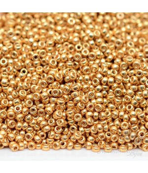 Round beads 4202 15/0 Duracoat Galvanized Gold, 5 grams