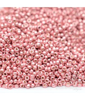 Beads round 4209 15/0 Duracoat Galvanized Dark Coral, 5 grams