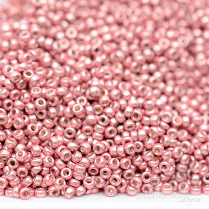 Beads round 4209 15/0 Duracoat Galvanized Dark Coral, 5 grams