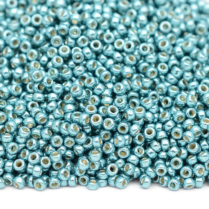 Round beads 4217 15/0 Duracoat Galvanized Seafoam, 5 grams